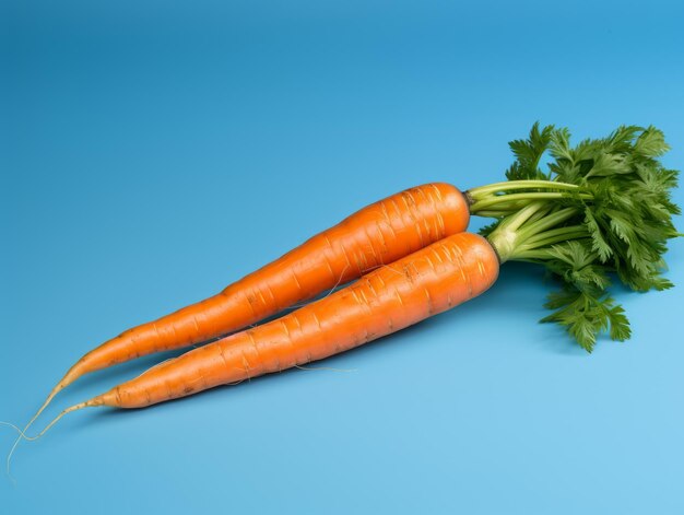 A carrot isolated on a blue background