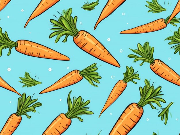 Carrots background as seamless tile generative AI