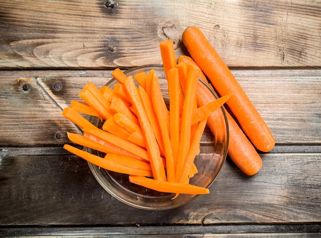 Carrots in a glass bowl