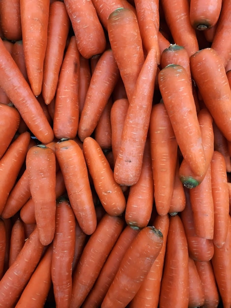 Carrots placed on a tray in the market carrots sent from the garden to consumers