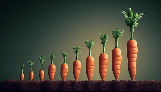 Carrots row by growth Generative AI