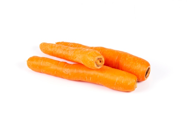 Carrots over white background