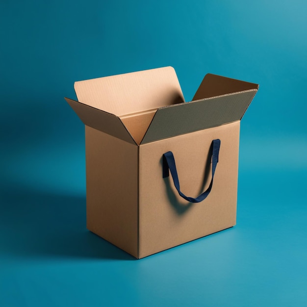 Photo carry boxes with handle isolated on background front and side view vector illustration