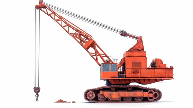 Photo carry deck crane construction machine isolated white background