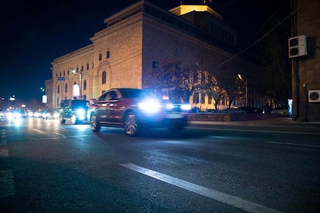 Cars in city road at night light backgroundxA