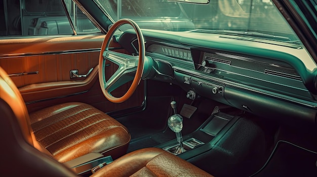 Cars interior being cleaned photo realistic illustration