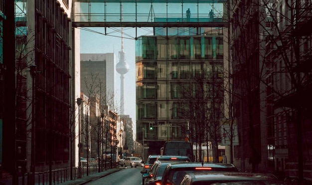 Photo cars on road in city