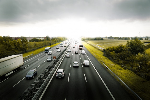 Cars traveling on the highway