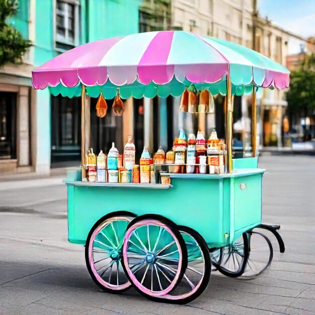 a cart with a cart that says  drink  on it