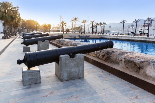 Cartagena cannon Naval museum port at Spain