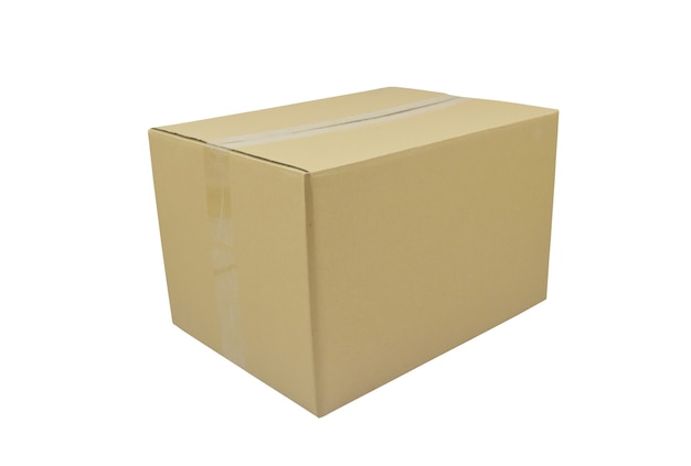 Carton box isolated on white background with clipping path for easy use