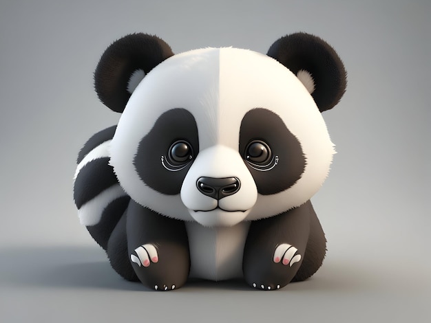 Cartoon 3D panda icon Background