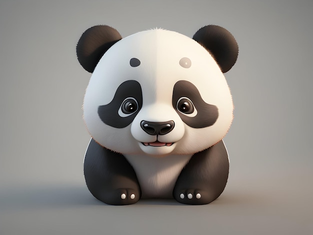 Cartoon 3D panda icon Background