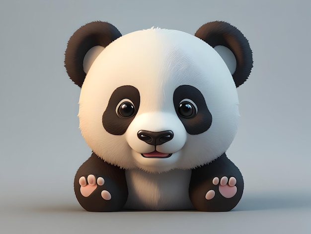 Cartoon 3D panda icon Background