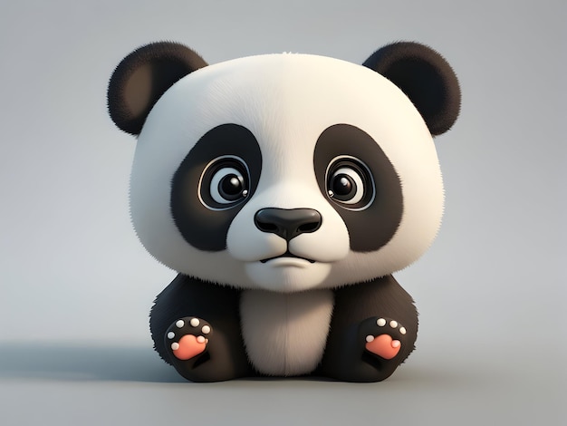 Cartoon 3D panda icon Background