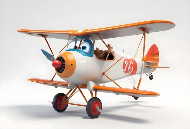 cartoon Aeroplane on white background