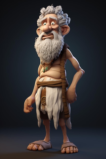 Cartoon ANCIENT HUMAN 3d character