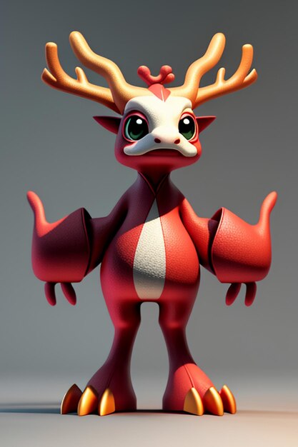 Photo cartoon animation chinese dragon baby anthropomorphic 3d rendering character model figure product