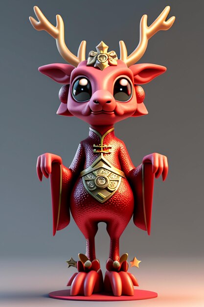 Photo cartoon animation chinese dragon baby anthropomorphic 3d rendering character model figure product