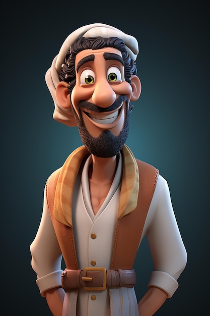 Cartoon arab 3d character