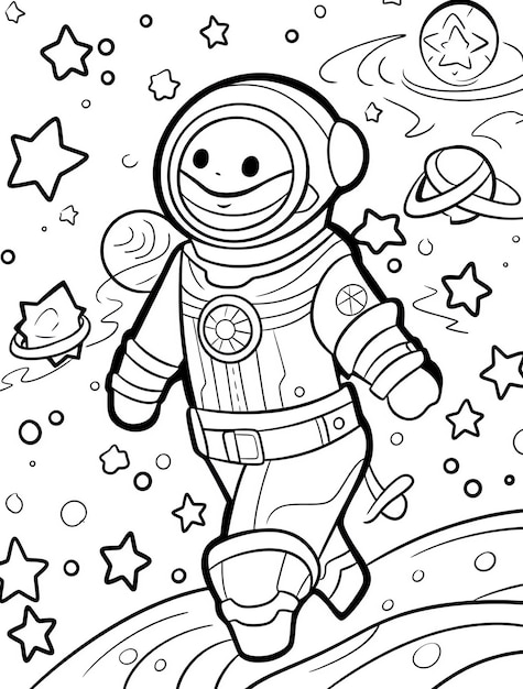 Photo a cartoon astronaut with a space suit on