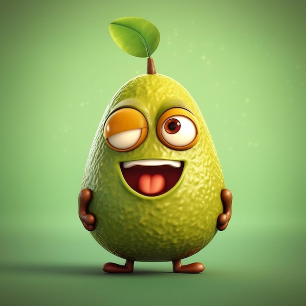 Cartoon Avocado Character Cute Generative AI