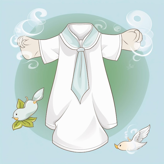 Photo cartoon baptismal stole with symbolic significance and usage in christian baptism