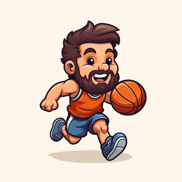 cartoon basketball player running with ball generative ai