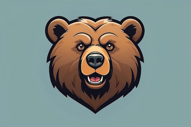 cartoon bear logo vector illustation