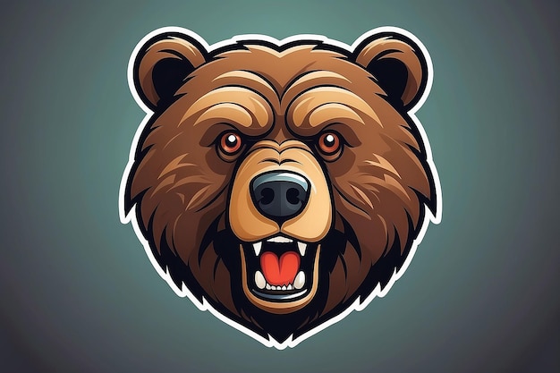 cartoon bear logo vector illustation