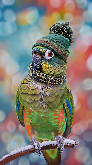 a cartoon bird with a hat on its head