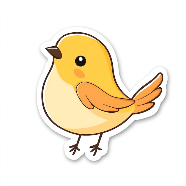 a cartoon bird with a yellow beak that says  bird