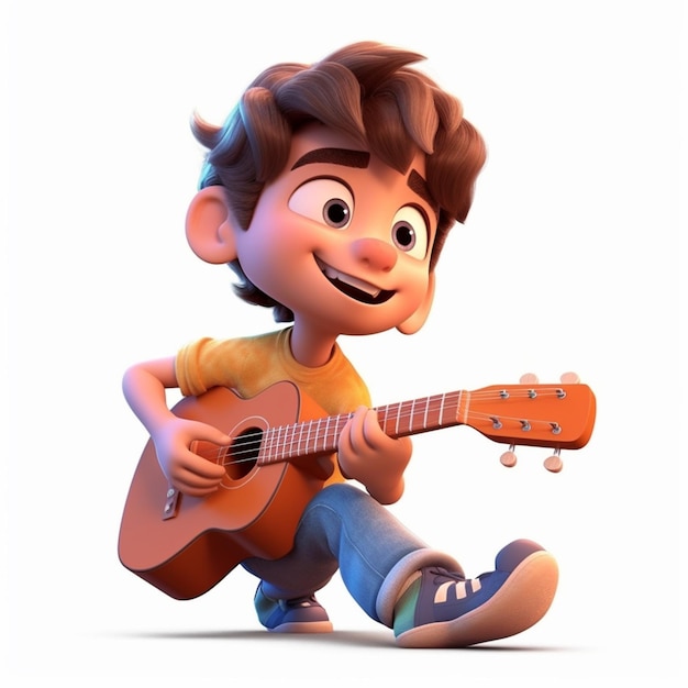 cartoon boy playing guitar