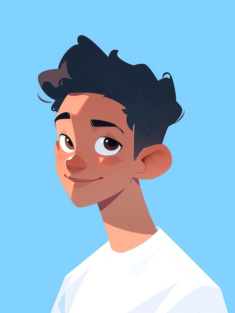 A cartoon of a boy