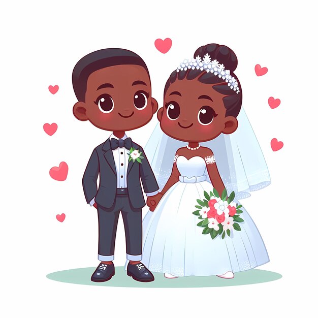 Cartoon Bride and Groom