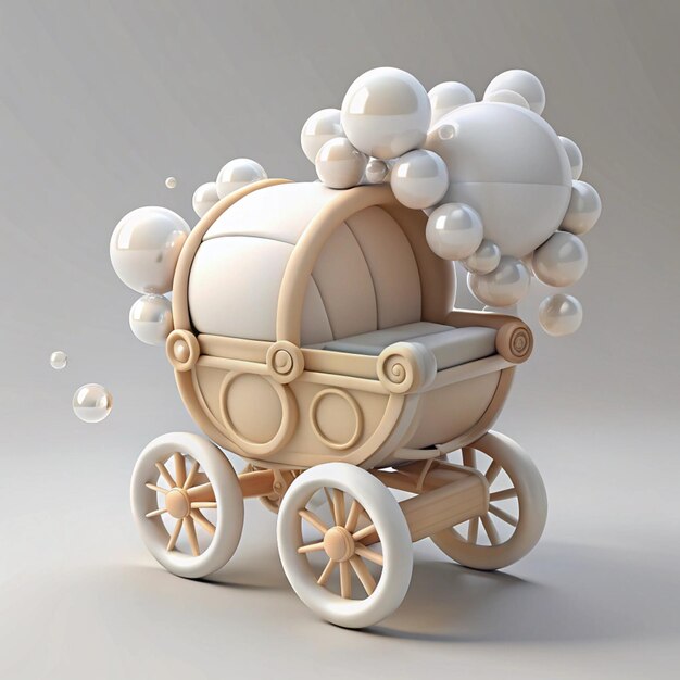 Cartoon Bubbly Buggy Kids Toy Illustration AI Design