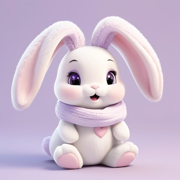 A cartoon bunny wearing a scarf