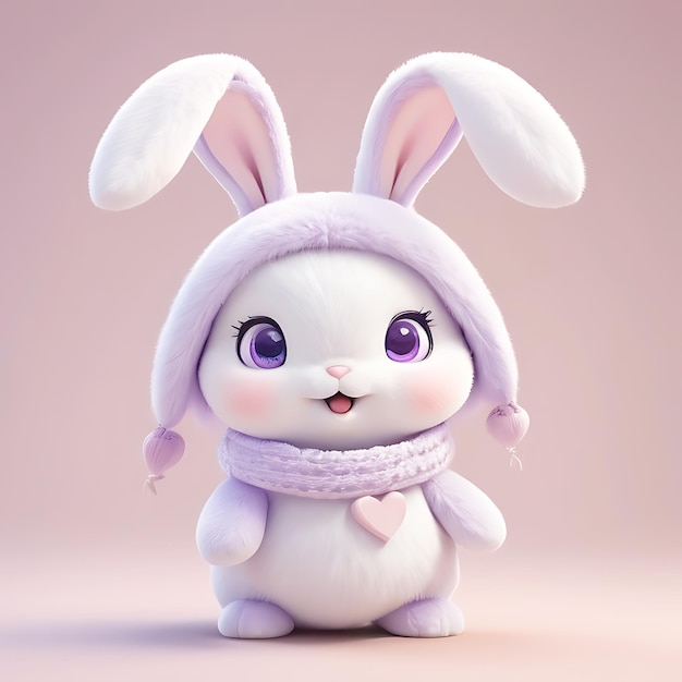 A cartoon bunny wearing a scarf