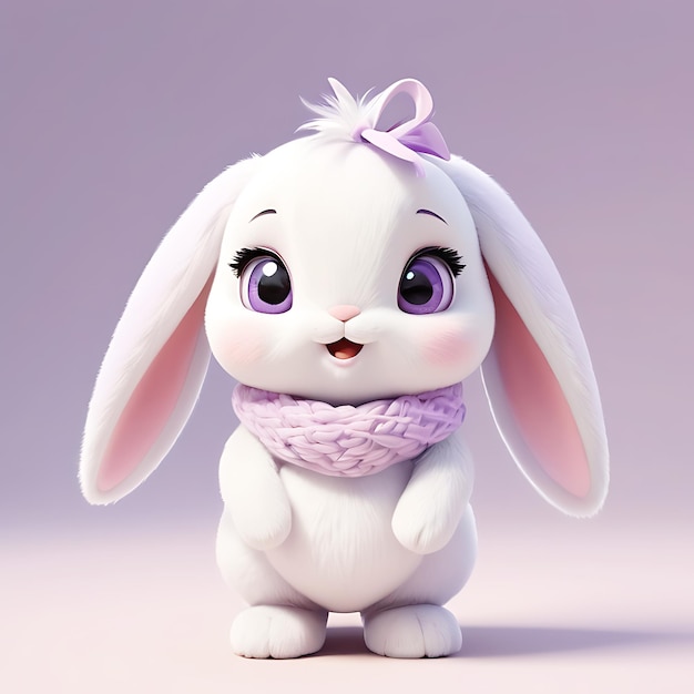 A cartoon bunny wearing a scarf