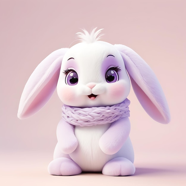 A cartoon bunny wearing a scarf