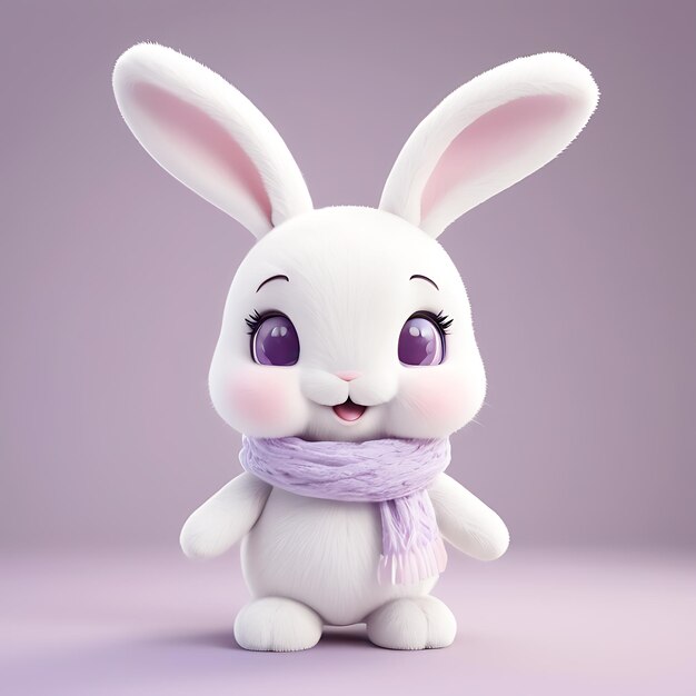 A cartoon bunny wearing a scarf