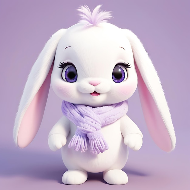 A cartoon bunny wearing a scarf