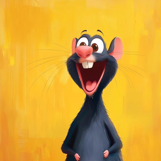 Photo a cartoon cat with a big smile on his face