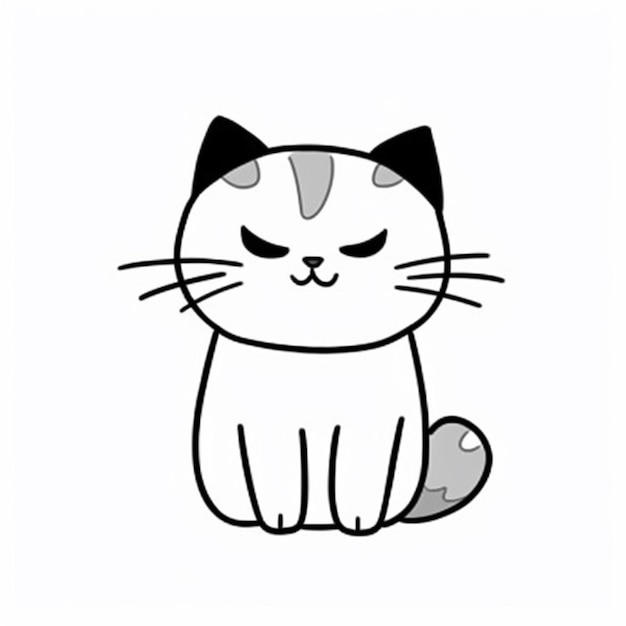 a cartoon cat with a sad face sitting down generative ai