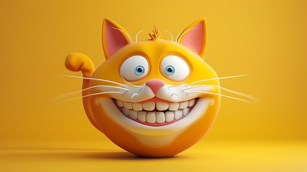 Photo a cartoon cat with a smile on its face is smiling