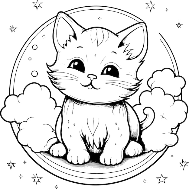 Photo a cartoon cat with a white background that says quot the name quot on it