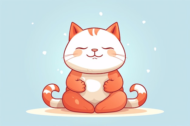 a cartoon of a cat with a white paw on his chest