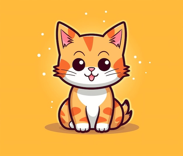 A cartoon cat with a yellow background and the word cat on the front.