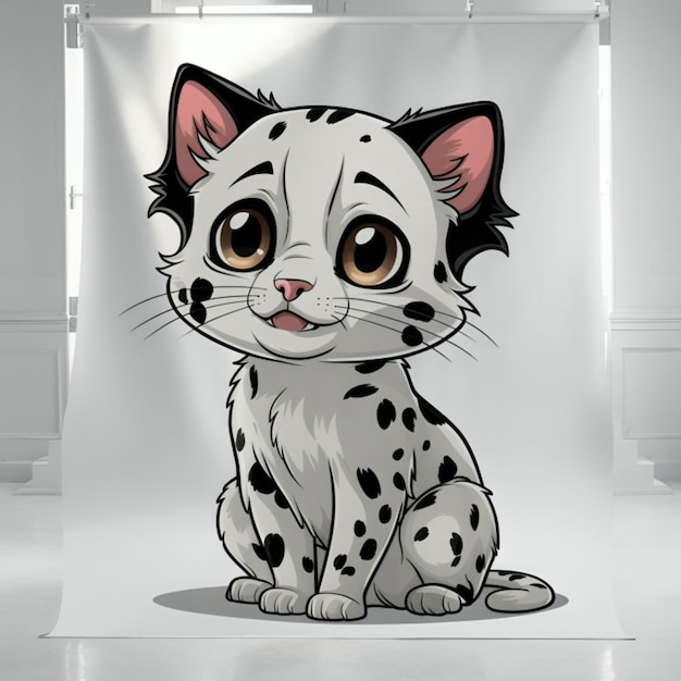 A cartoon of a cat