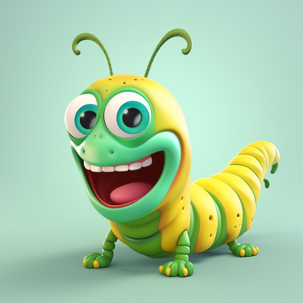 cartoon caterpillar 3D